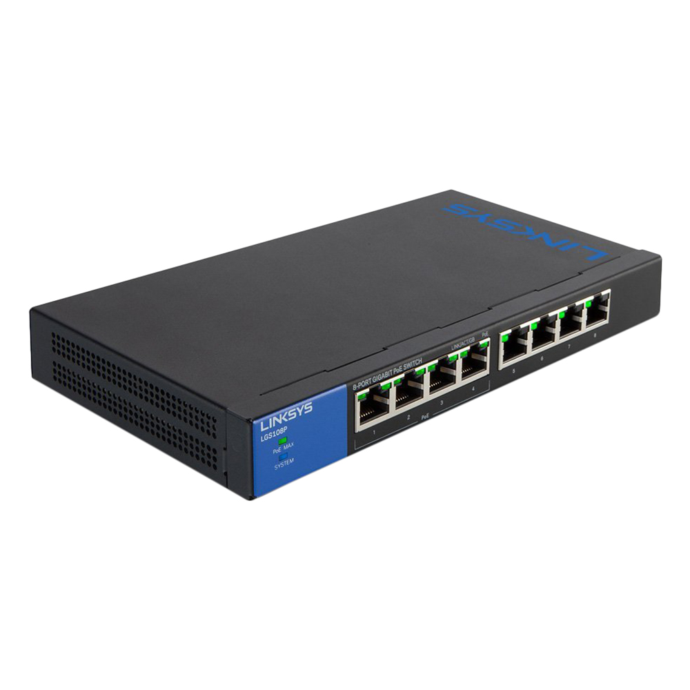 Linksys LGS108P - Unmanaged Switch PoE+ - Hàng chính hãng