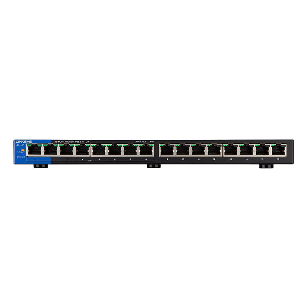 Linksys LGS116P - Unmanaged Switch PoE+ - Hàng Chính Hãng