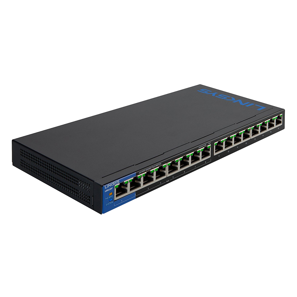 Linksys LGS116P - Unmanaged Switch PoE+ - Hàng Chính Hãng