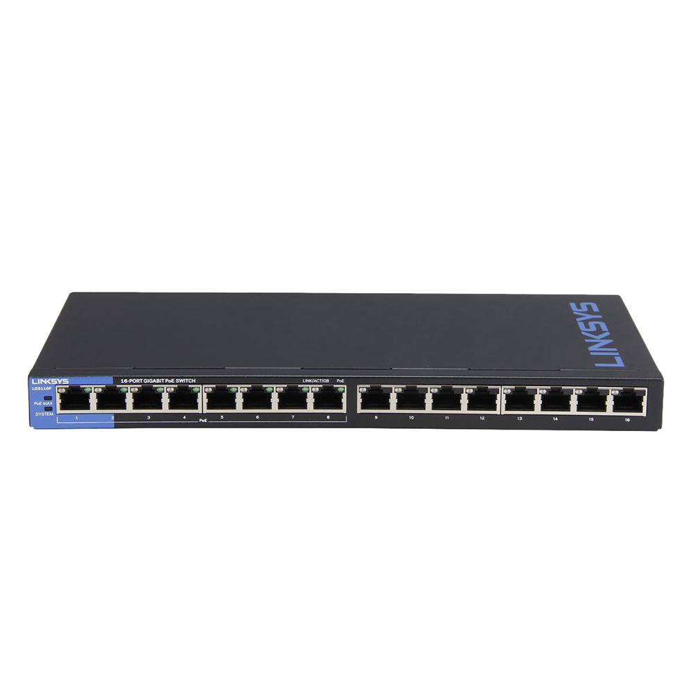 Linksys LGS116P - Unmanaged Switch PoE+ - Hàng Chính Hãng