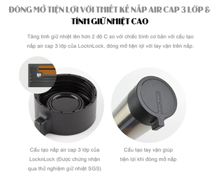 Bình Giữ Nhiệt Lock&amp;Lock Knob Tumbler LHC4121P