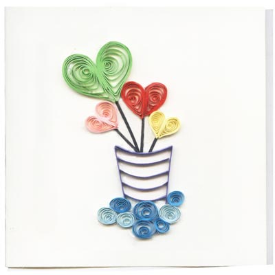 Thiệp Giấy Xoắn Việt Net - Little Hearts (10 x 10 cm)