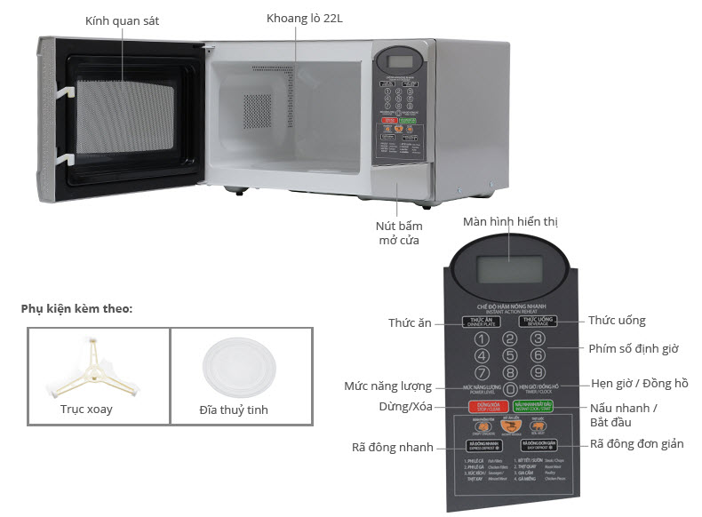 Lò Vi Sóng Điện Tử Sharp R-23A1(S)VN