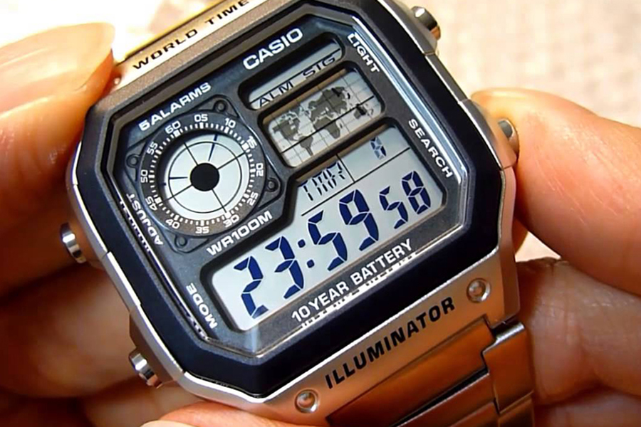 Đồng Hồ Nam Dây Kim Loại Casio AE-1200WHD-1AVDF (42 x 42 mm) - Bạc