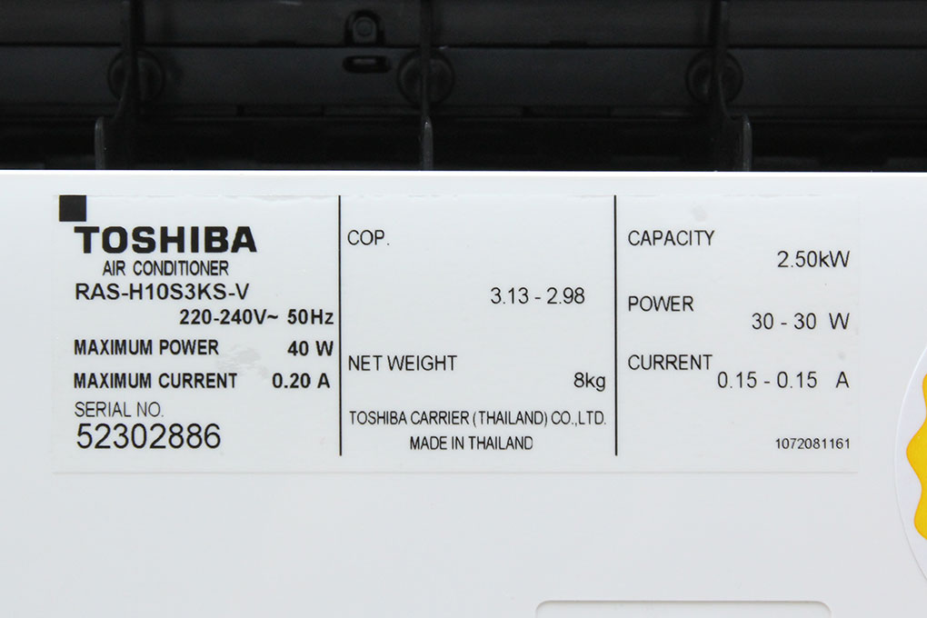 Máy Lạnh Toshiba RAS-H10S3KS-V (1.0 HP) - Hàng Chính Hãng