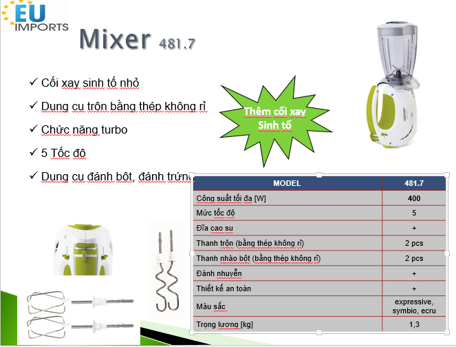 Máy Đánh Trứng Zelmer - 481.7 Express - Màu Xanh - Hàng chính hãng