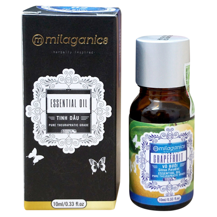 Combo Tinh Dầu Vỏ Bưởi Ấn Độ Milaganics 10ml + Tinh Dầu Sả Java Milaganics 10ml