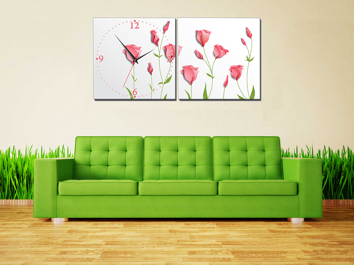 Đồng hồ tranh-Sắc hồng-DHT0225