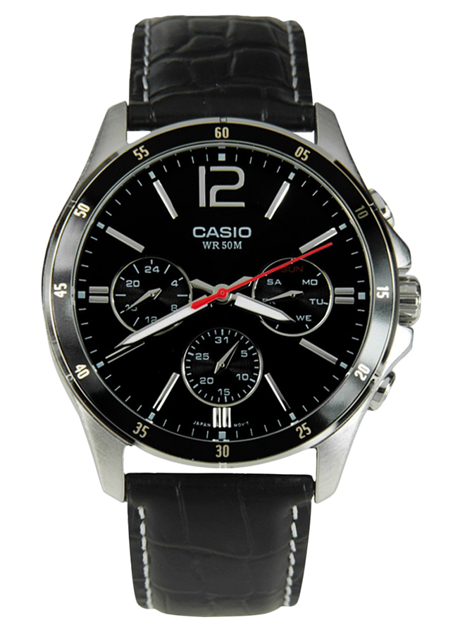 Đồng Hồ Nam Dây Da Casio MTP-1374L-1AVDF (43.5mm) - Đen