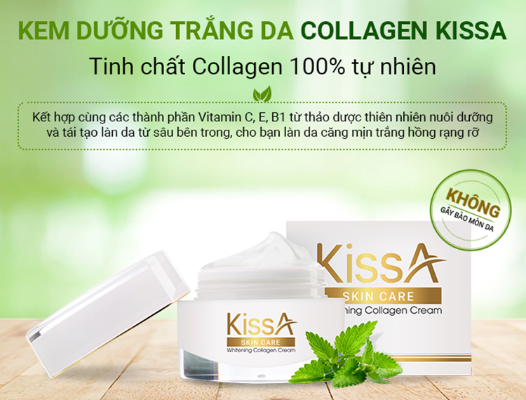 Kem Dưỡng Trắng Da Collagen Kissa (30g)