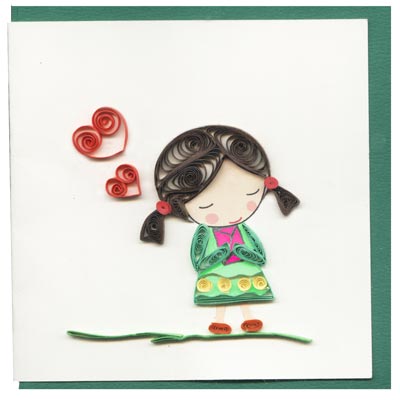 Thiệp Giấy Xoắn Việt Net - My Love (10 x 10 cm)