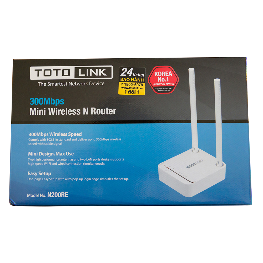 Hình ảnh TotoLink N200RE-V3 - Bộ Phát Wifi Chuẩn N Tốc Độ 300Mbps - Hàng Chính Hãng