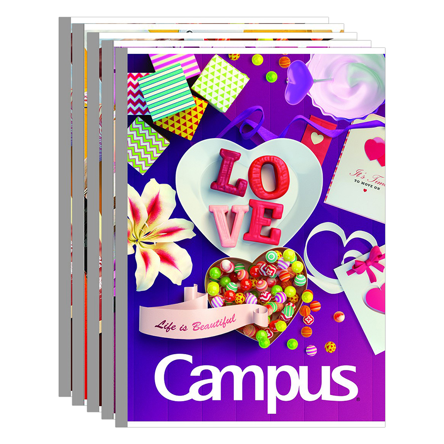 Lốc 5 Cuốn Tập Kẻ Ngang Campus B5 Gift (200 Trang)