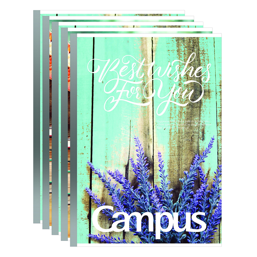 Lốc 5 Cuốn Tập 4 Ly Kẻ Ngang Campus B5 Vintage