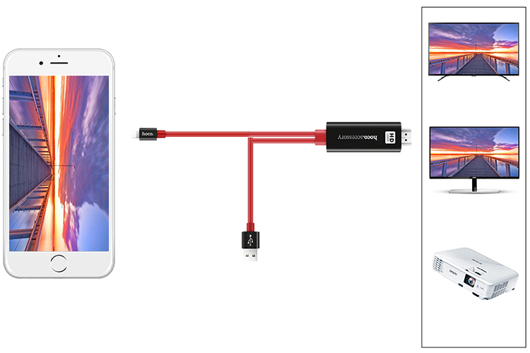 Cáp Kết Nối HDMI Cho iPhone / iPad Hoco 2M UA4 - Hàng chính hãng