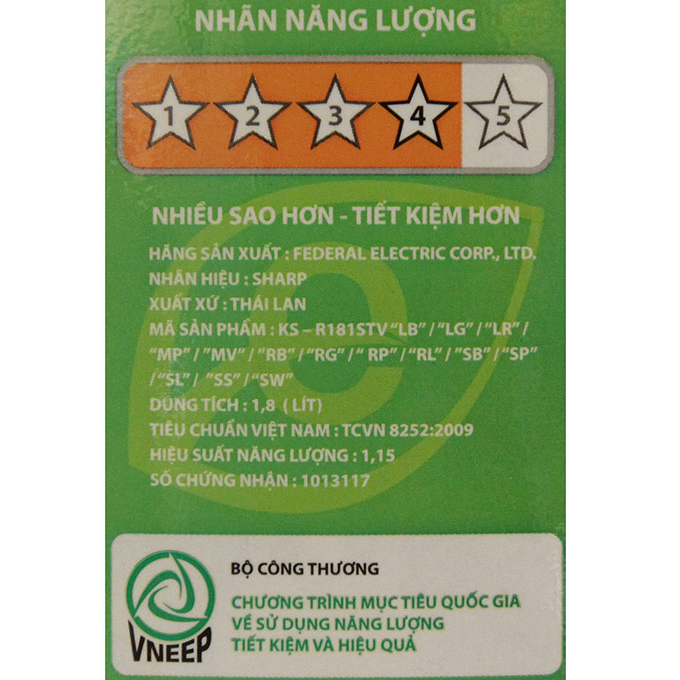 Nồi Cơm Điện Sharp KS-NR18STV - 1.8 Lít  - Hàng chính hãng