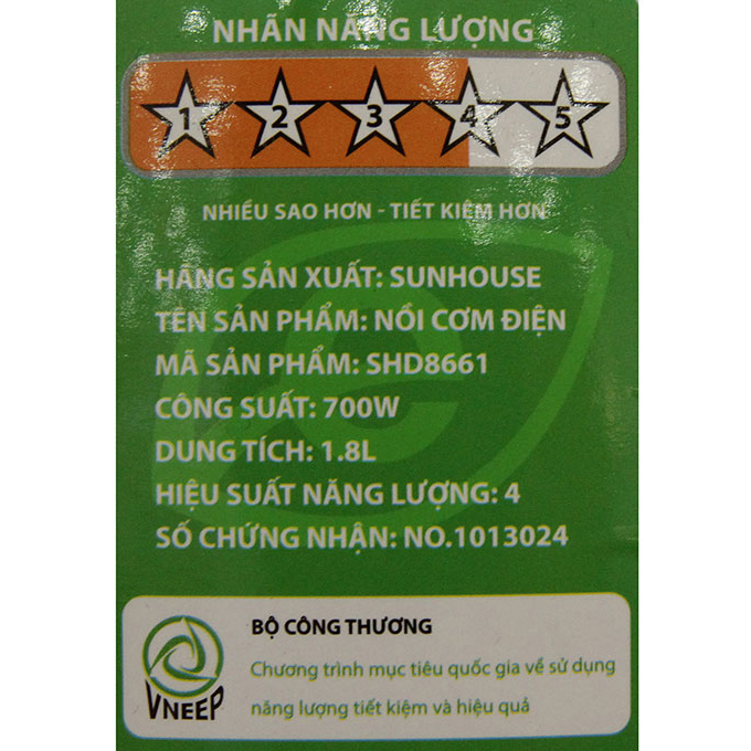 Nồi Cơm Điện Sunhouse Mama SHD8661 - 1.8L - Hàng chính hãng