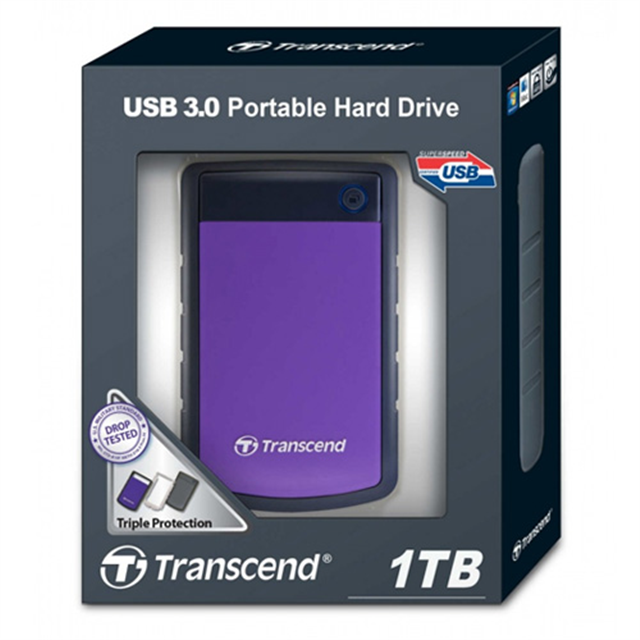Ổ Cứng Di Động Transcend StoreJet H3P 1TB USB 3.0/3.1 - TS1TSJ25H3P - Hàng Chính Hãng