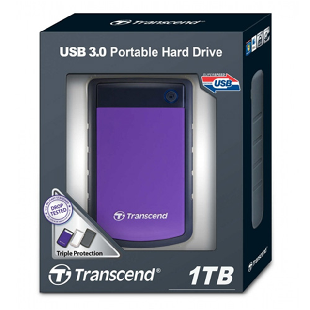 Ổ Cứng Di Động Transcend StoreJet H3P 2TB USB 3.0/3.1 - TS2TSJ25H3P - Hàng Chính Hãng