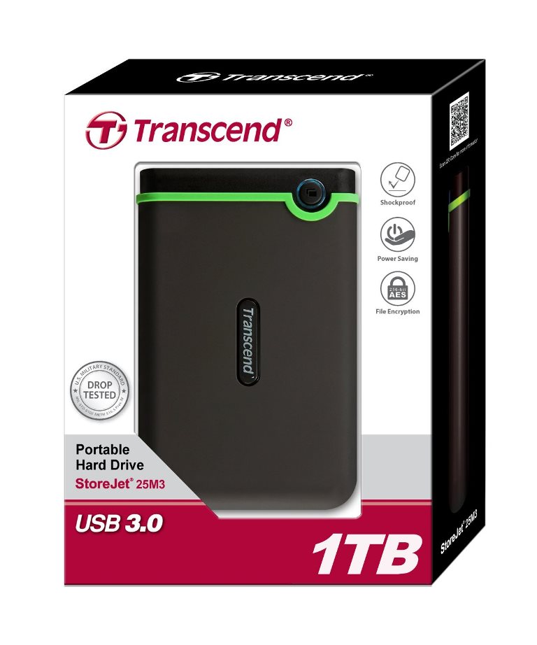Ổ Cứng Di Động Transcend StoreJet M3S 1TB USB 3.0/3.1 - TS1TSJ25M3S - Hàng Chính Hãng