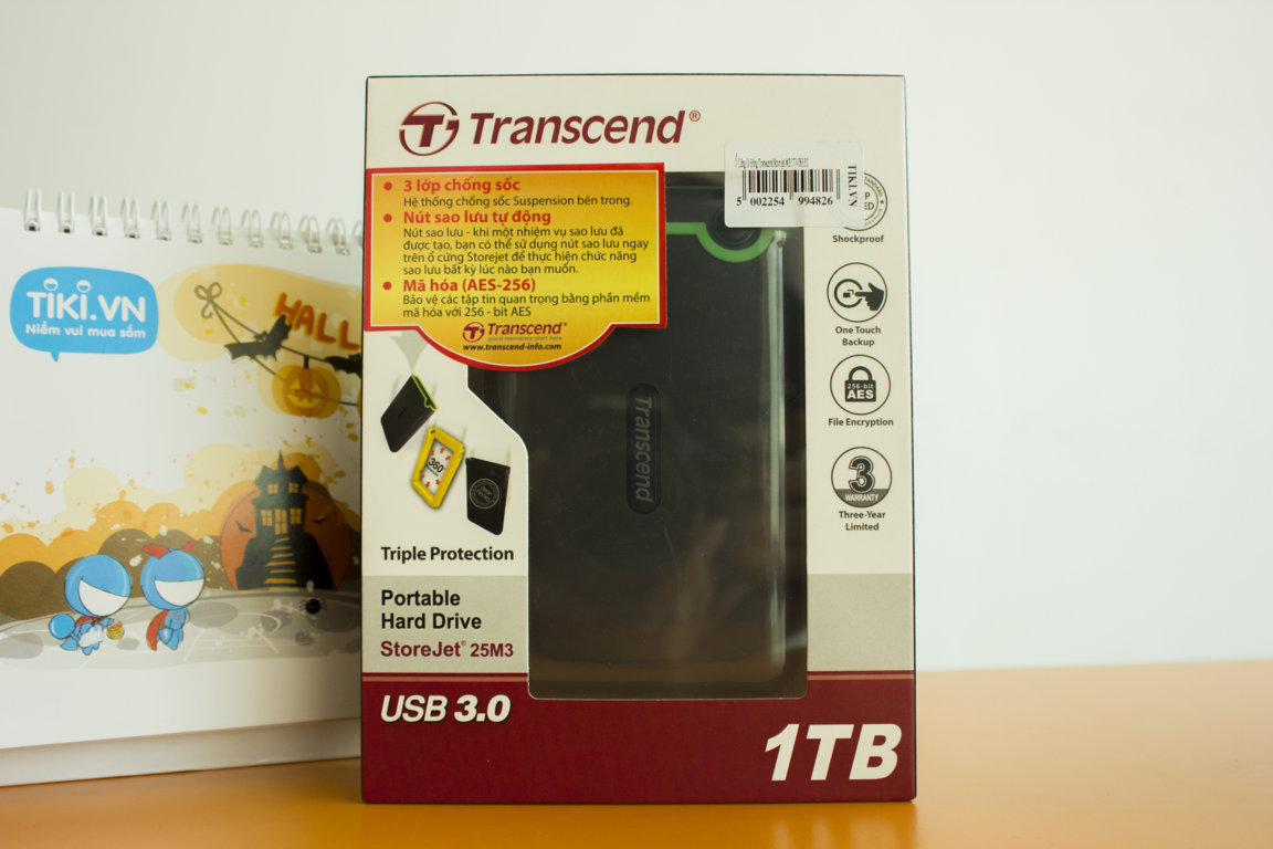 Ổ Cứng Di Động Transcend StoreJet M3S 1TB USB 3.0/3.1 - TS1TSJ25M3S - Hàng Chính Hãng