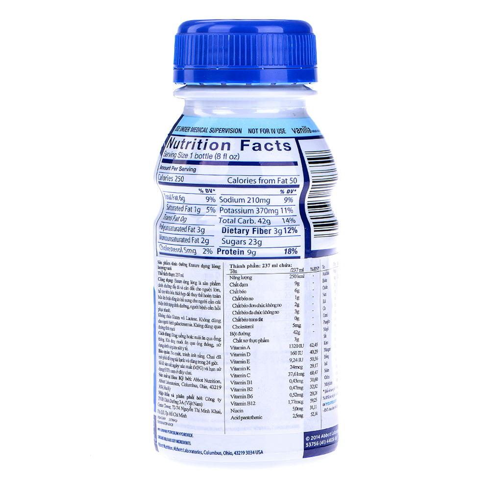 Combo 6 Chai Sữa Nước Abbott Ensure Liquid Vanilla 237ml