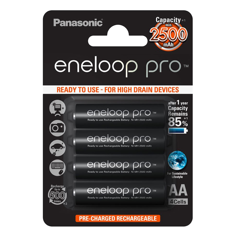 Bộ 4 Pin AA PANASONIC ENELOOP PRO 2500mAh - Hàng Chính Hãng