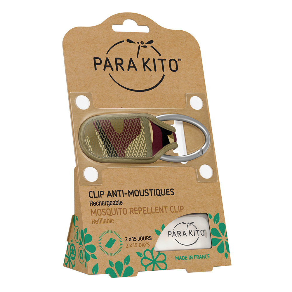 Viên Chống Muỗi PARA’KITO™ Kèm Móc Cài Họa Tiết Rằn Ri - PARA’KITO™ Mosquito Repellent Camo Clip With 2 Tablets - PCLIP04