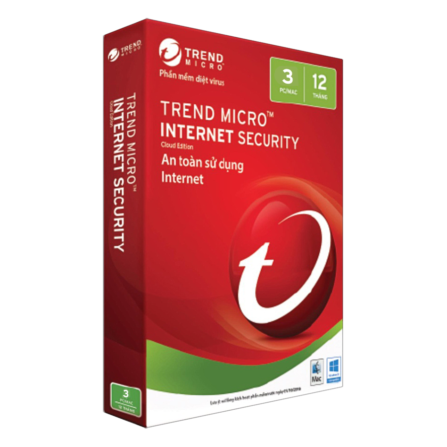 Phần Mềm Diệt Virus Trend Micro Internet Security 11 - 2017 - Dùng cho 3 PC Win/Mac 