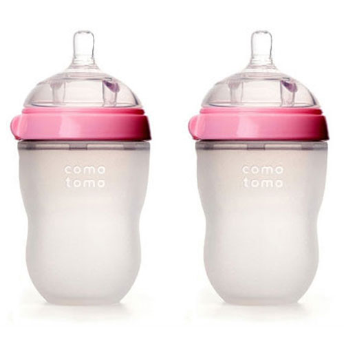 Bộ Hai Bình Sữa Silicone Comotomo CT00004 - Hồng