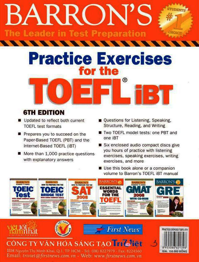 Practice Exercises For The TOEFL iBT (6th Edition) - Không Kèm CD