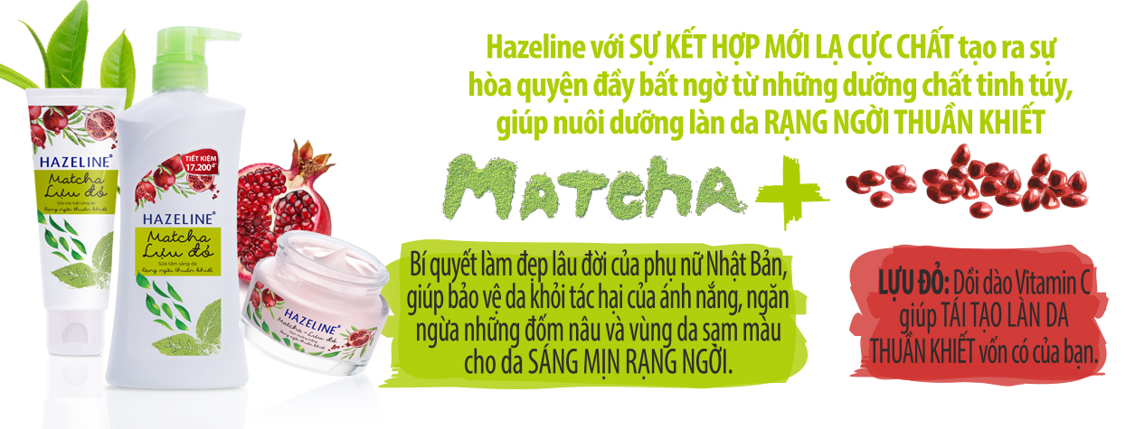 Sữa Tắm Dưỡng Thể Thiên Nhiên Trắng Sáng Da Hazeline Matcha Lựu đỏ Sáng Mịn Rạng Ngời 1.2kg