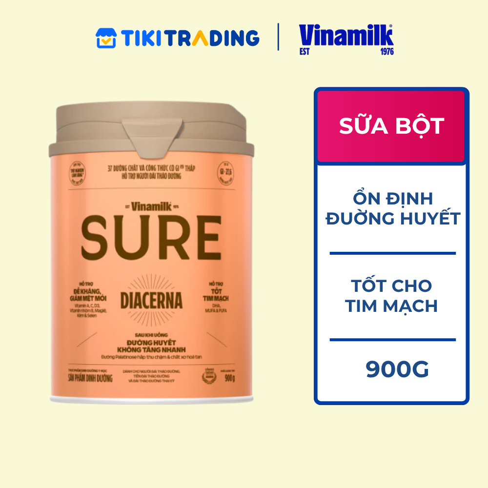 Sữa bột Dành Cho Người Tiểu Đường Vinamilk Sure Diacerna - 900g