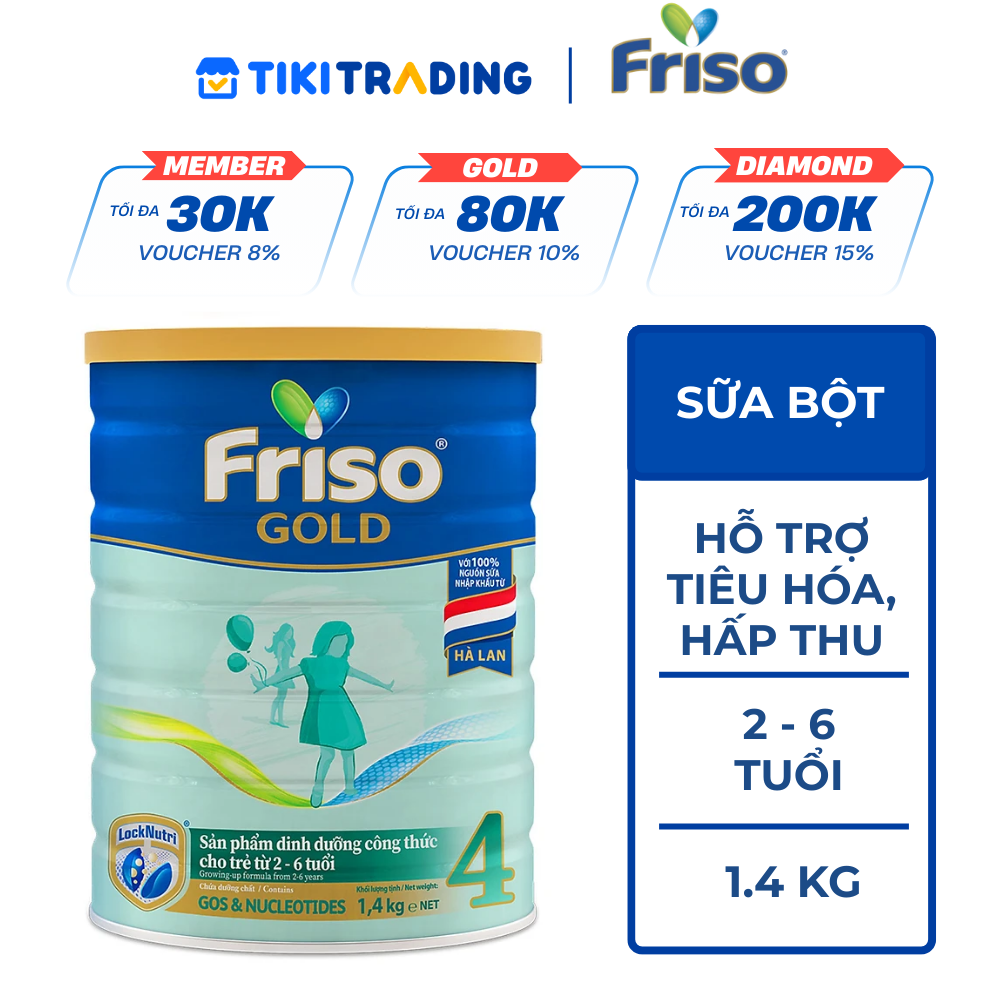 Sữa Bột Friso Gold 4 1400g Dành Cho Trẻ Từ 2 - 6 Tuổi
