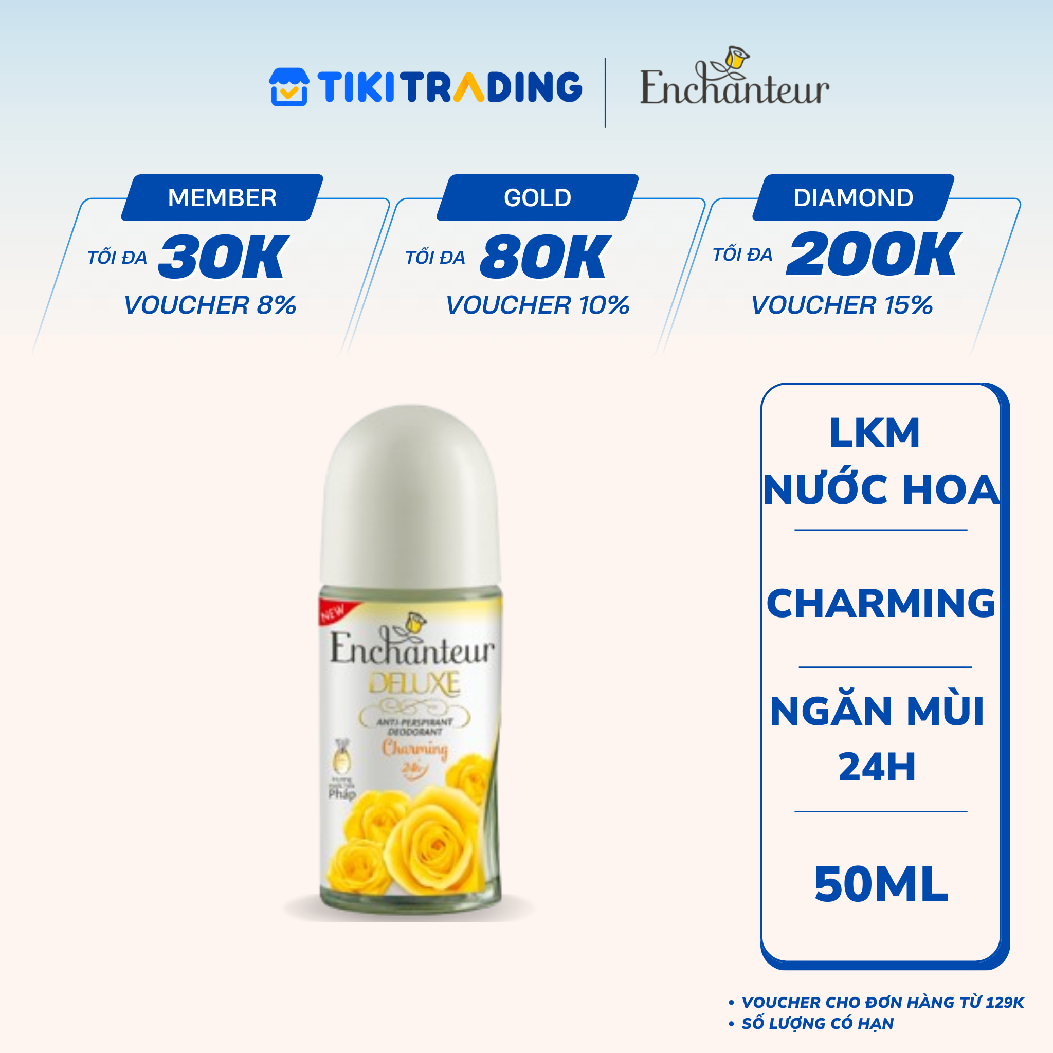 Lăn Khử Mùi Cao Cấp Enchanteur Charming 50ml – 1012044