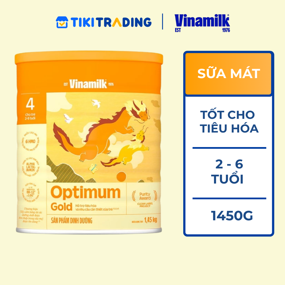 Sữa bột VinamilkOptimum Gold Step 4 Hộp Thiếc 1450g