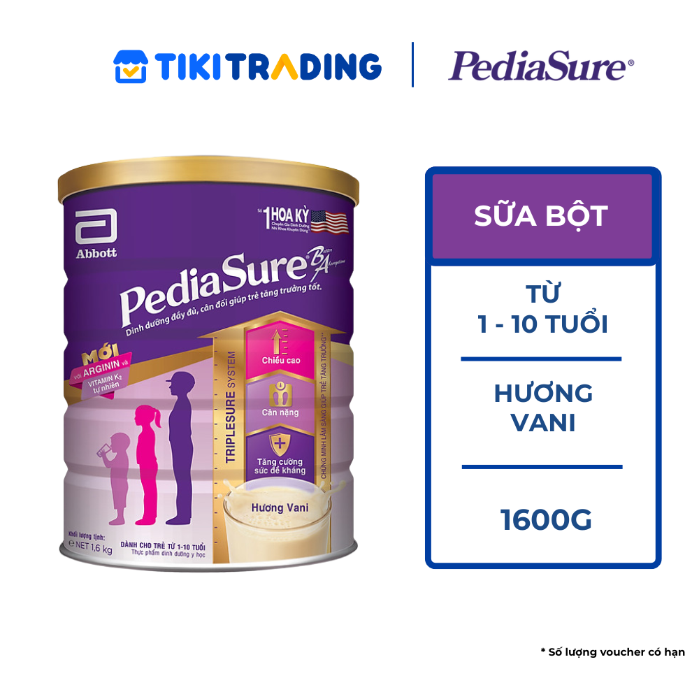 Sữa bột Abbott Pediasure 1.6kg cho trẻ từ 1-10 tuổi