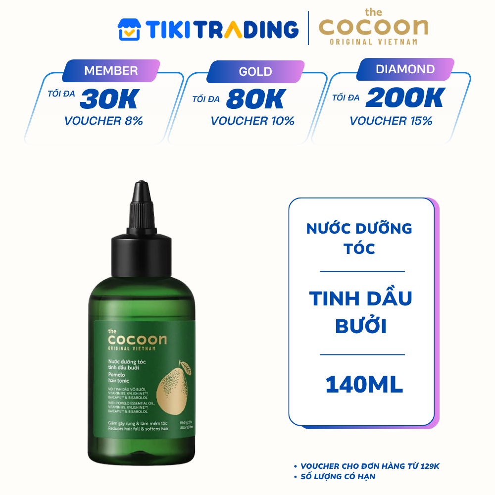 Nước dưỡng tóc tinh dầu bưởi Cocoon 140ml - NEW