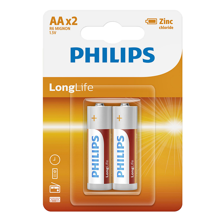 Combo 12 Vĩ Pin Kẽm Philips AA R6L2B