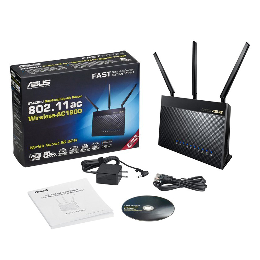 Router Wifi Mesh Asus RT-AC68U Băng Tần Kép AC1900 - Hàng Chính Hãng