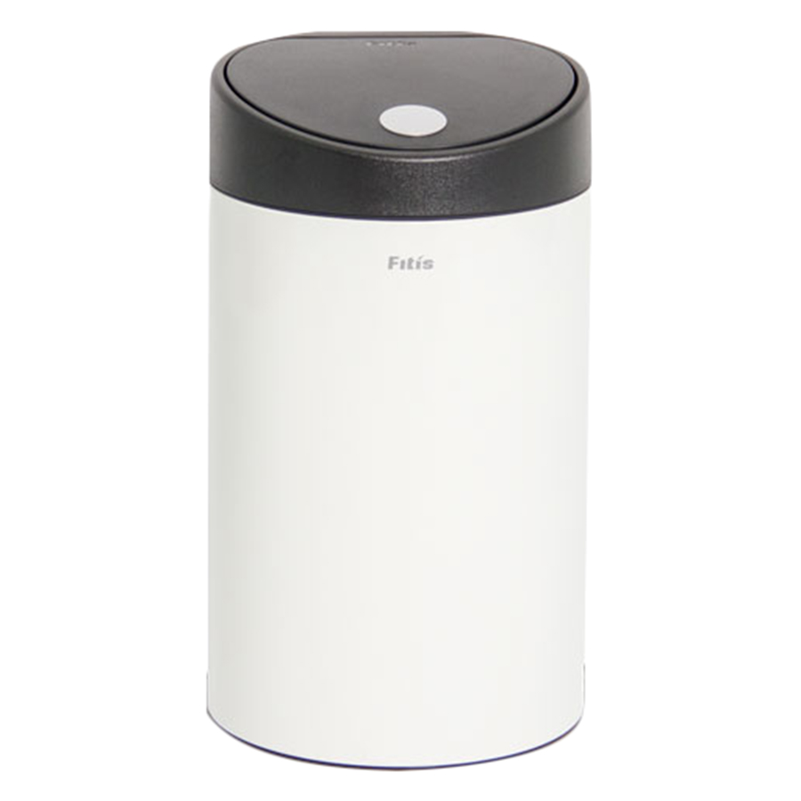 Thùng rác inox FITIS nhấn tròn nhỏ RTS1-904 - trắng - 12L