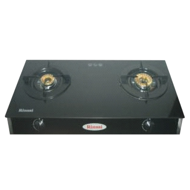 Bếp Ga Dương Đôi Rinnai RV-6Double Glass - Đen- Hãng chính hãng