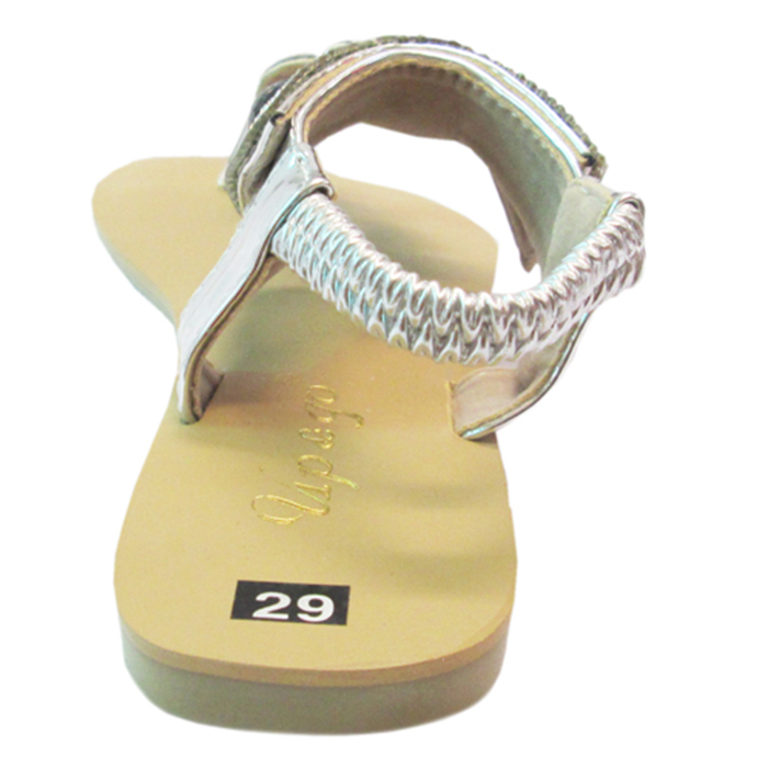 Sandals Bé Gái Đính Hột Up&amp;Go S01-183-SIL - Bạc Bóng