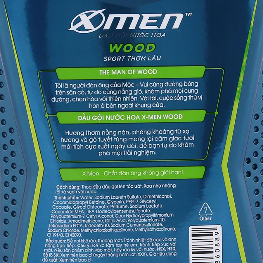 Dầu gội X-Men Sport Wood - Hương nam trầm ấm 650g