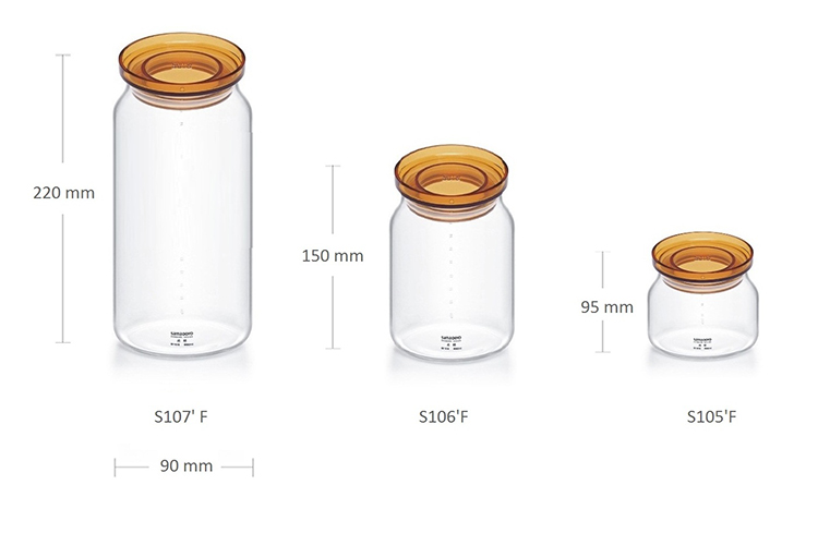 Hũ thủy tinh nắp PC Samadoyo S107F - 1380ml