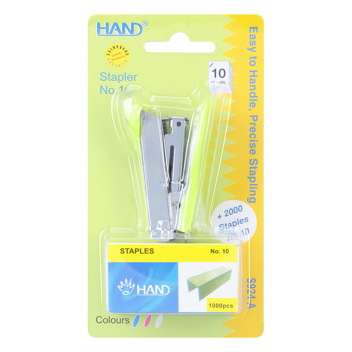 Dập Ghim Mini Số 10 Thân Inox Hand S-924A (Kèm 2 Hộp Kim)