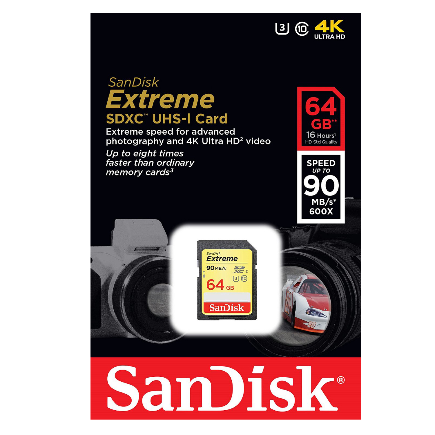 Thẻ Nhớ SDHC Extreme SanDisk 64GB 90MB/s (V30) - Hàng chính hãng