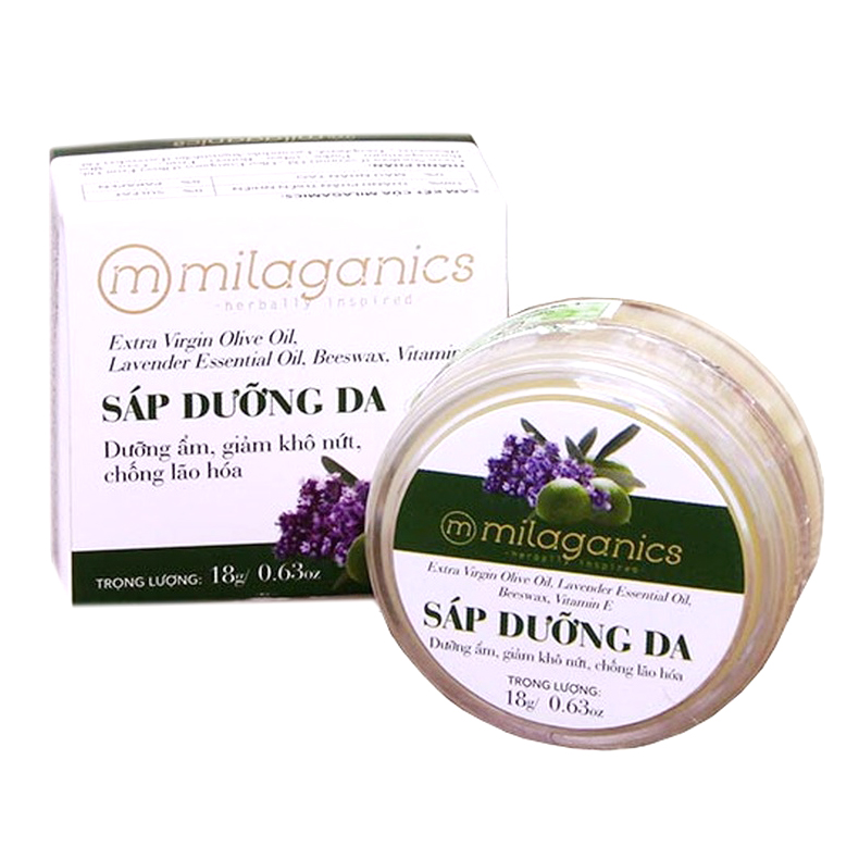 Combo 2 Sáp Dưỡng Da Olive Và Dầu Dừa Thiên Nhiên Milaganics (18g/hộp)