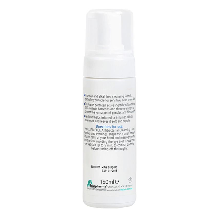 Sữa Rửa Mặt Tạo Bọt Kháng Khuẩn, hỗ trợ Trị Mụn pH5.5 Sebamed Clear Face Antibacterial Cleansing Foam SCF01A