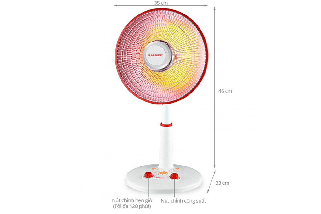 Quạt Sưởi Halogen Sunhouse SHD7005 - Hàng chính hãng